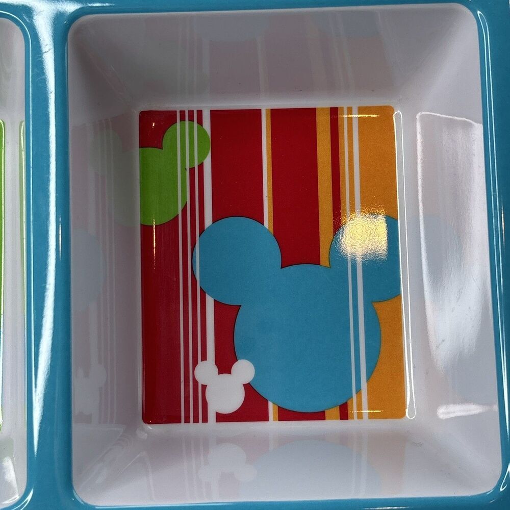 Disney Mickey Mouse Snack Serving Tray Divided Sections Multicolor Rectangle - Picture 11 of 16